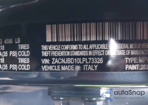 2020 Jeep Renegade Limited 4X4 из США, поврежденный, VIN ZACNJBD10LPL73326